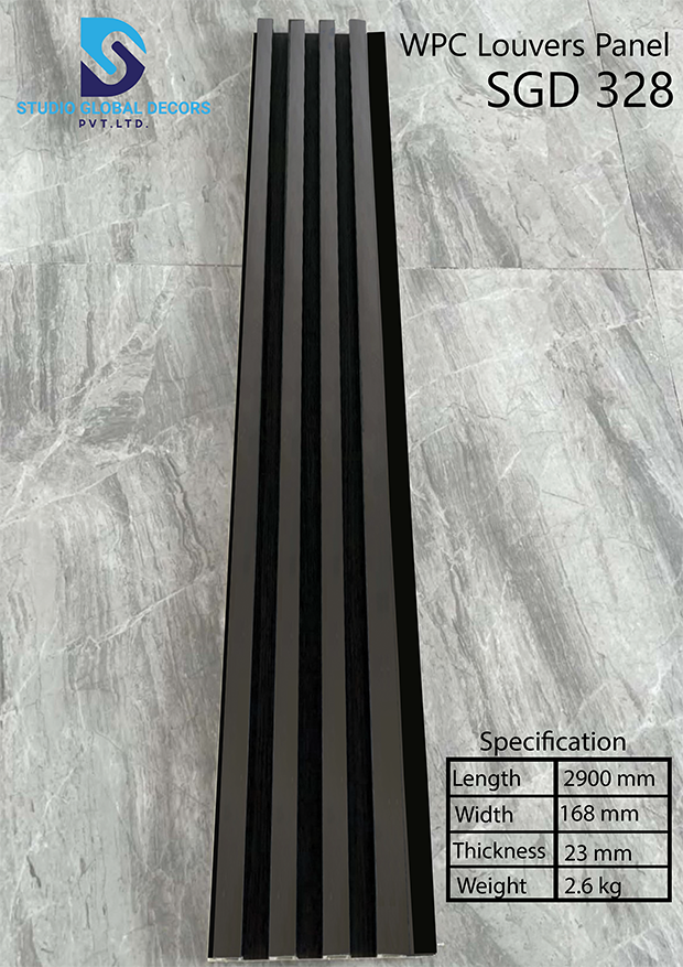 Wpc Louvered Panels Black Background - Color: More Than 50 Designs Available