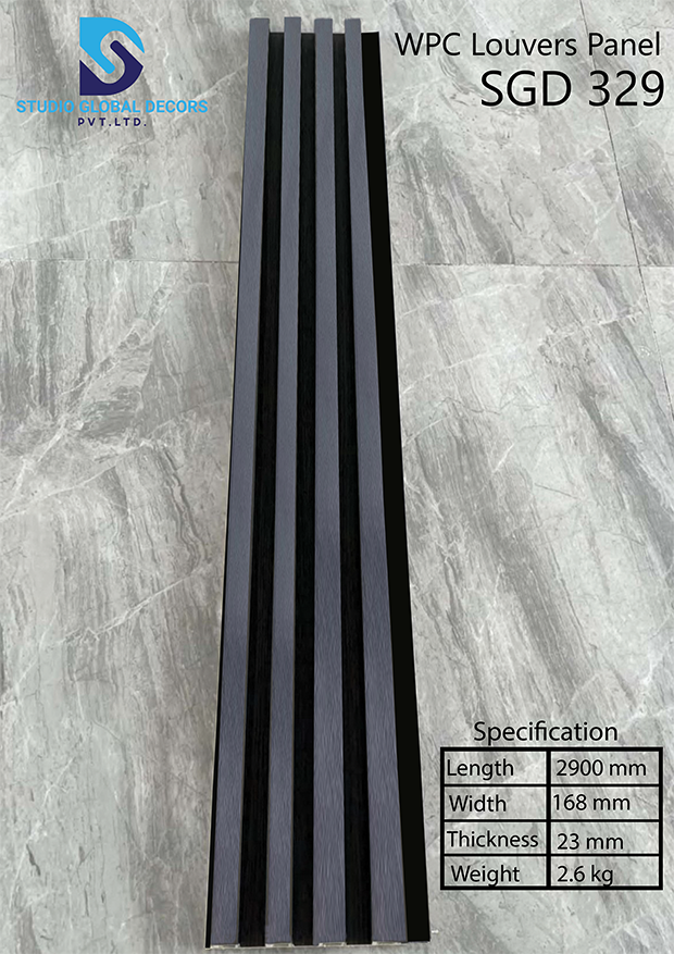 Wpc Louvered Panels Black Background - Color: More Than 50 Designs Available