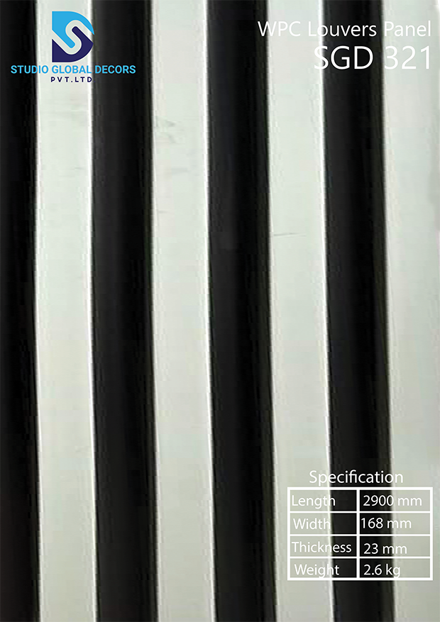 Wpc Louvered Panels Black Background - Color: More Than 50 Designs Available