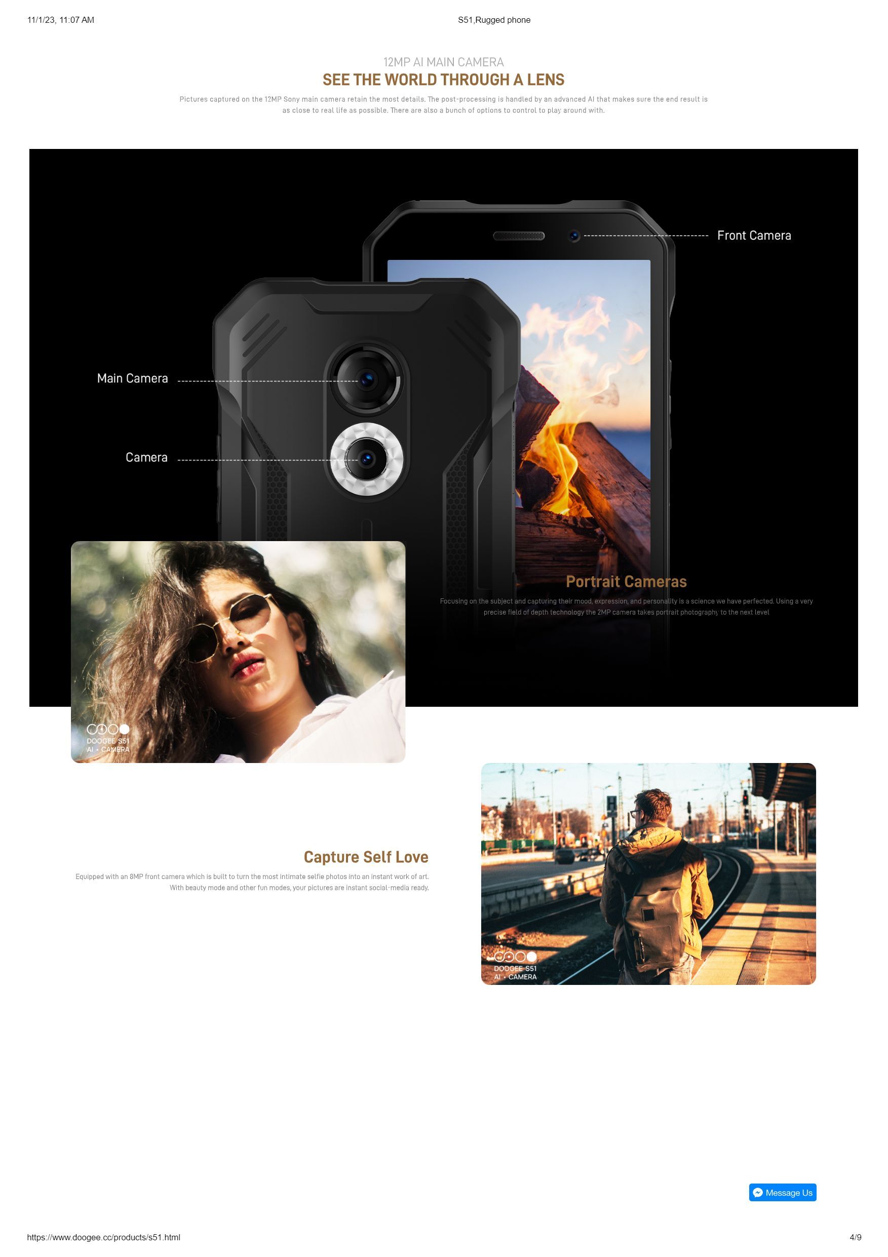 Black Doogee S51 Android Mobile
