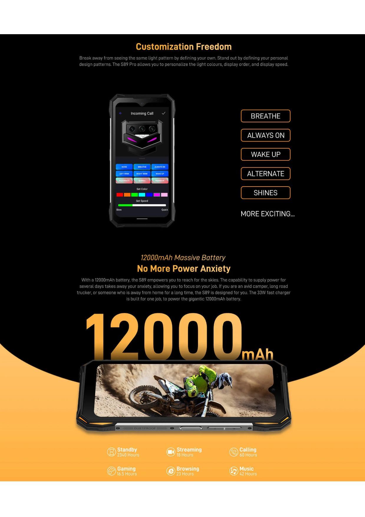 Doogee S89 Android Mobile Body Material: Plastic
