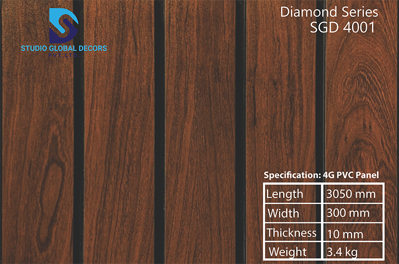 Pvc 4 Groove Fluted Panel For Office - Color: More Than 50 Designs Available