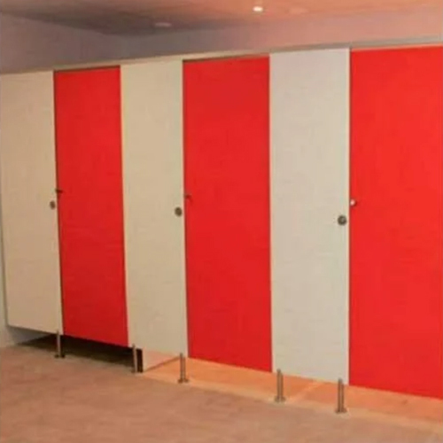 Red And White 12mm Toilet Cubicle Partition