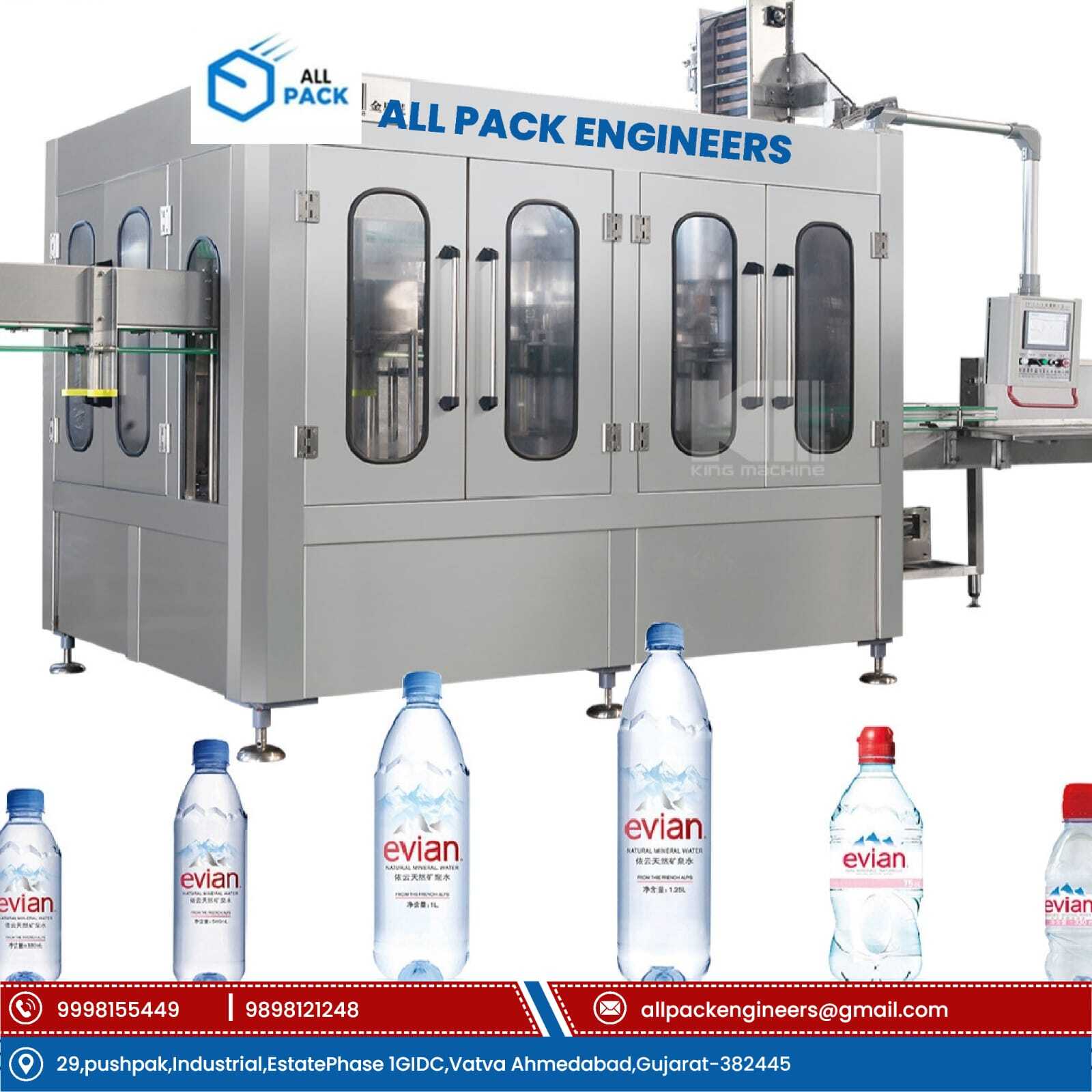 Mineral Water Packing Machine - Stainless Steel, 13x5x6 Inches | Automatic, Plc Control, Highly Efficient, Heavy Duty, 30 To 90 Capacity