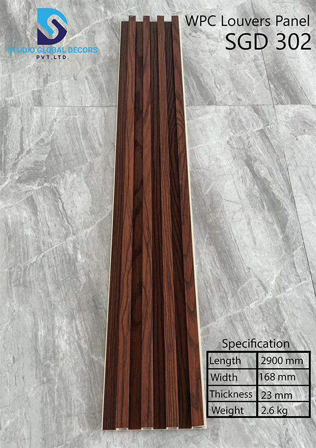 Wpc Louvered Fluted Wall Panels - 0.56*10 Feet | More Than 50 Design Varieties, Ideal For Homes, Offices, And Commercial Spaces