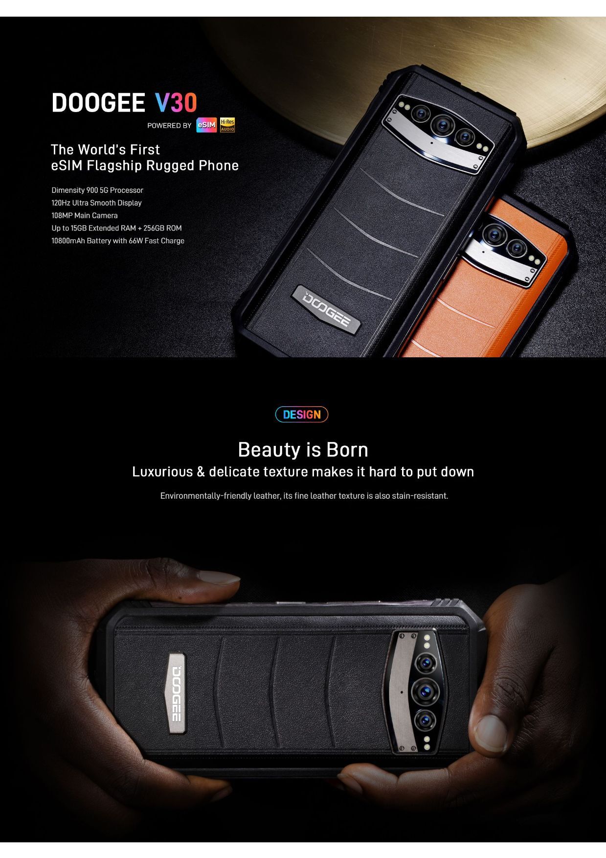Doogee V30 Android Mobile Body Material: Plastic