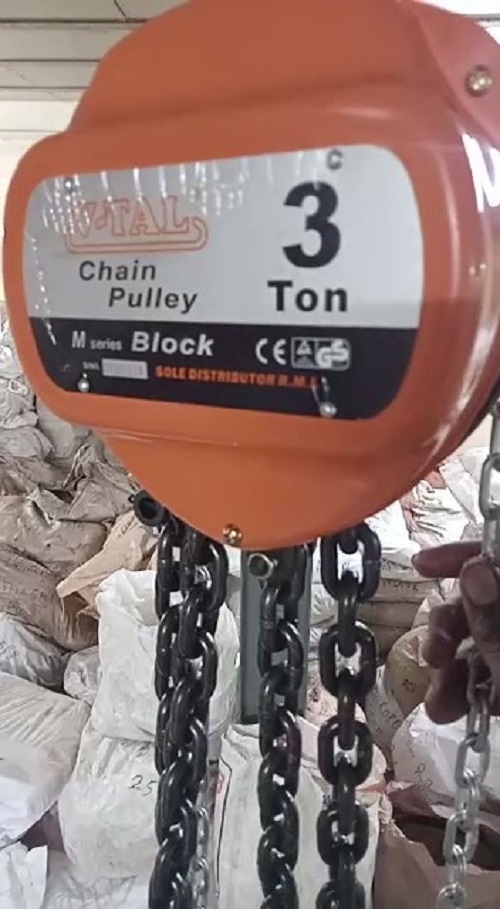 Chain Pulley Block - 2 Ton Capacity, 3 Meter Length | New Manual Lifting Equipment, Orange Color, Industrial Usage