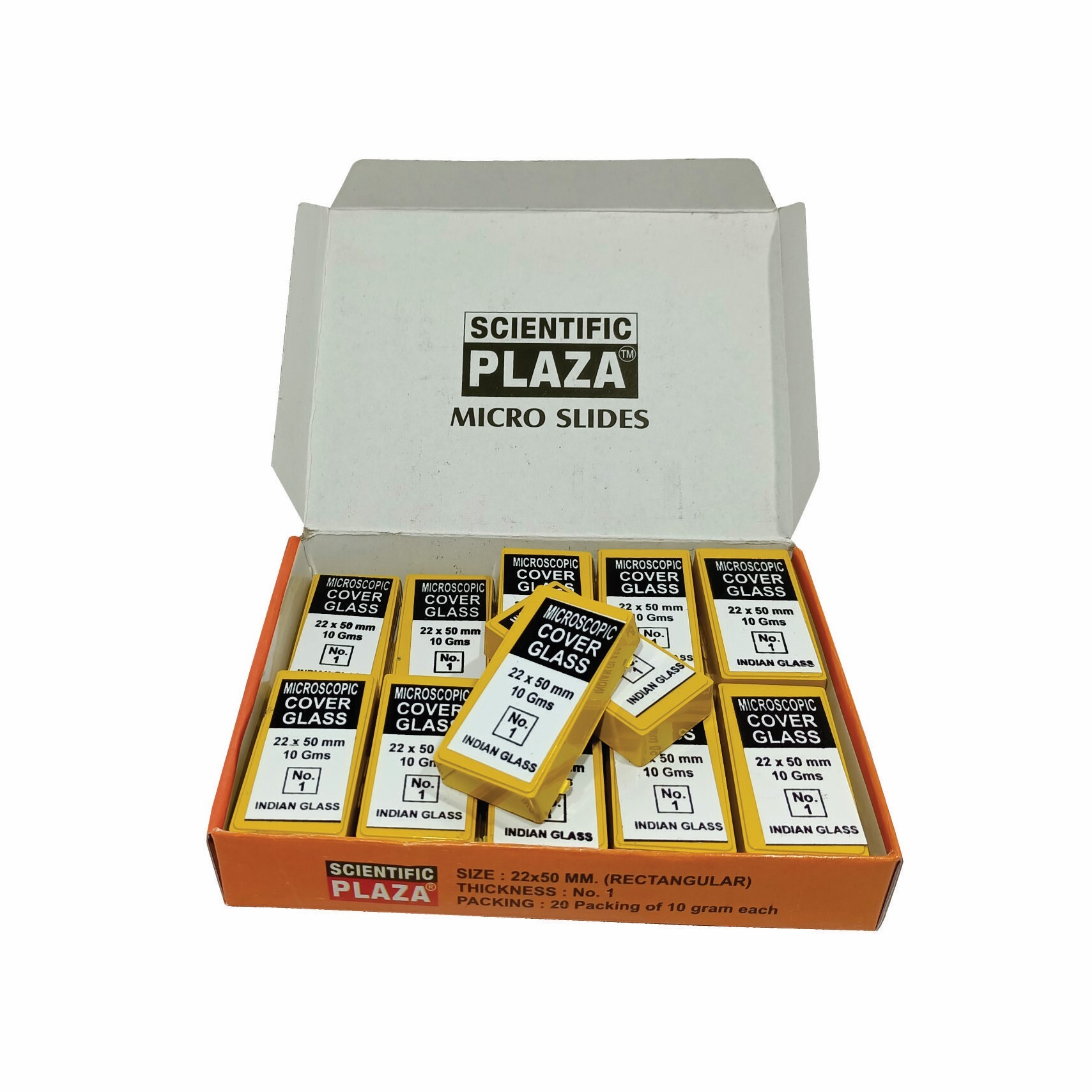 Plaza Indian Glass Rectangular 22x50 Coverslips - Glass, 22x30, 22x40, 22x50 Mm, Transparent | Ideal For Hospitals And Laboratories