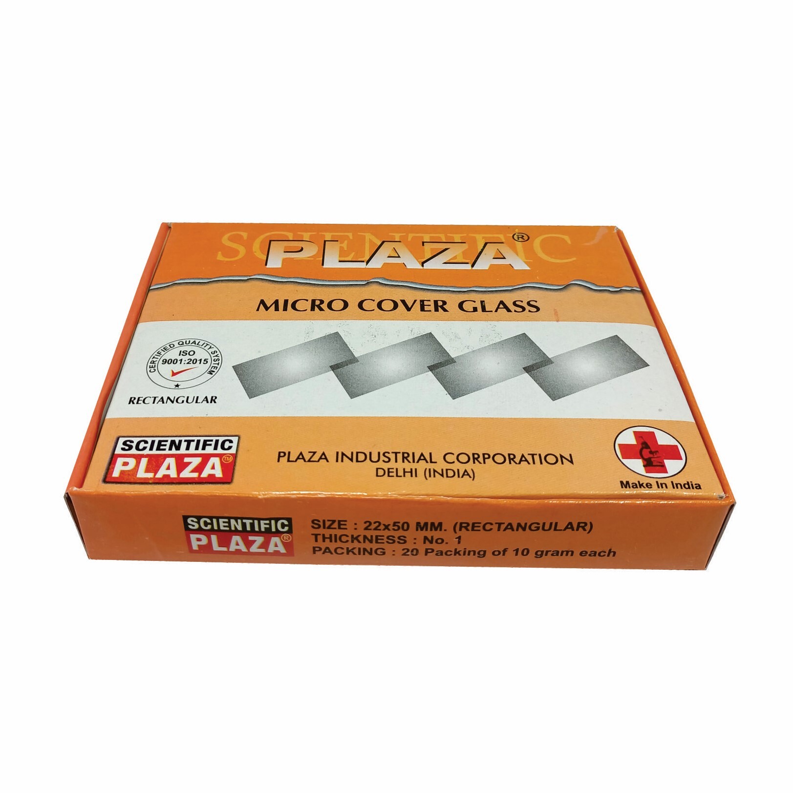 Plaza Indian Glass Rectangular 22x50 Coverslips - Glass, 22x30, 22x40, 22x50 Mm, Transparent | Ideal For Hospitals And Laboratories