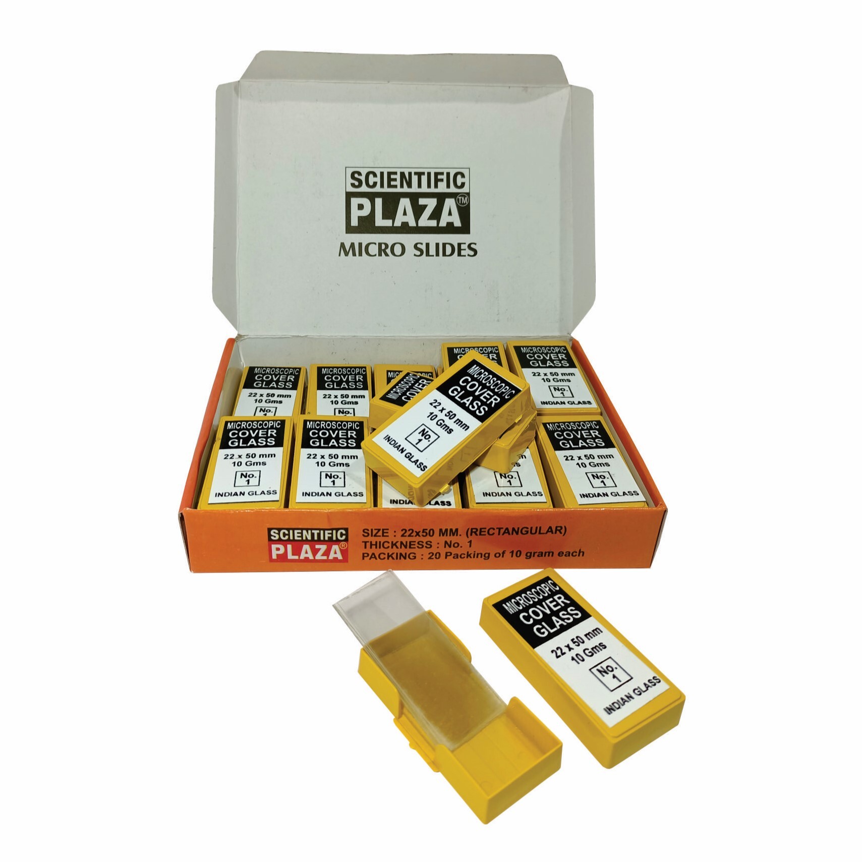 Plaza Indian Glass Rectangular 22x50 Coverslips - Glass, 22x30, 22x40, 22x50 Mm, Transparent | Ideal For Hospitals And Laboratories