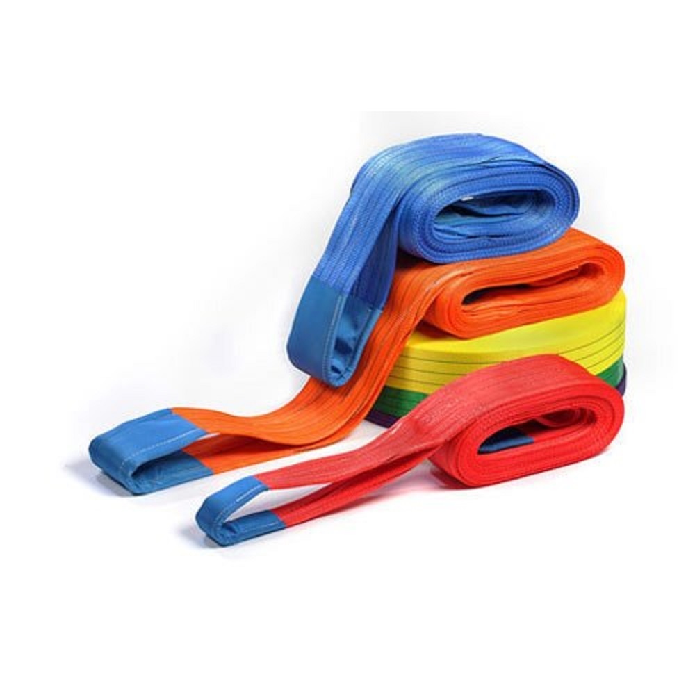Polyester Webbing Sling - 3 Ton Capacity, 3 Meter Length, Yellow Color, Flat Braided Texture, 75 Millimeter Thickness, All Sizes Available