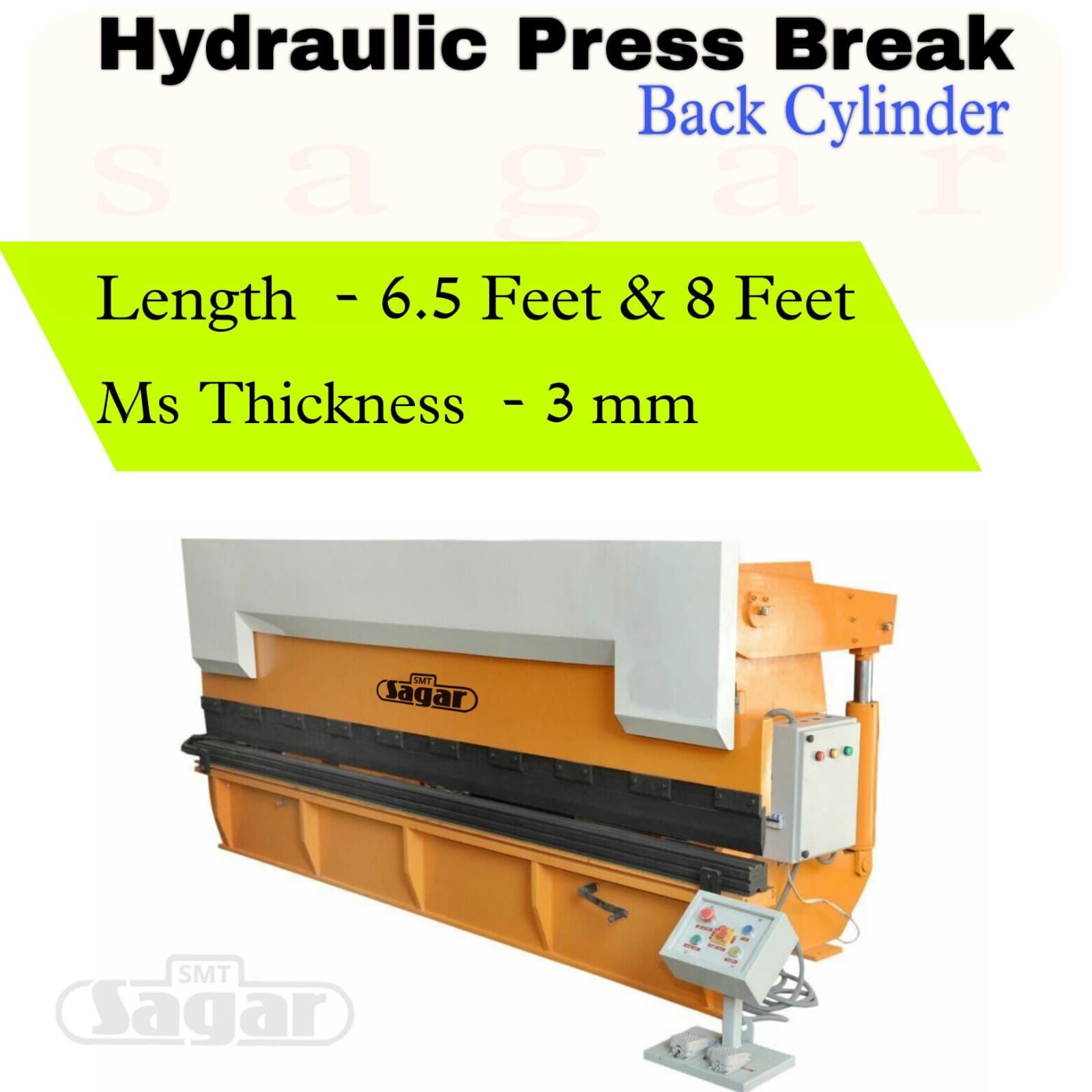 Press Brake - Hydraulic, 6.5-8 Feet Length | Variable Capacity, Lever Type For Sheet Metal Bending And Forming In Industrial Settings