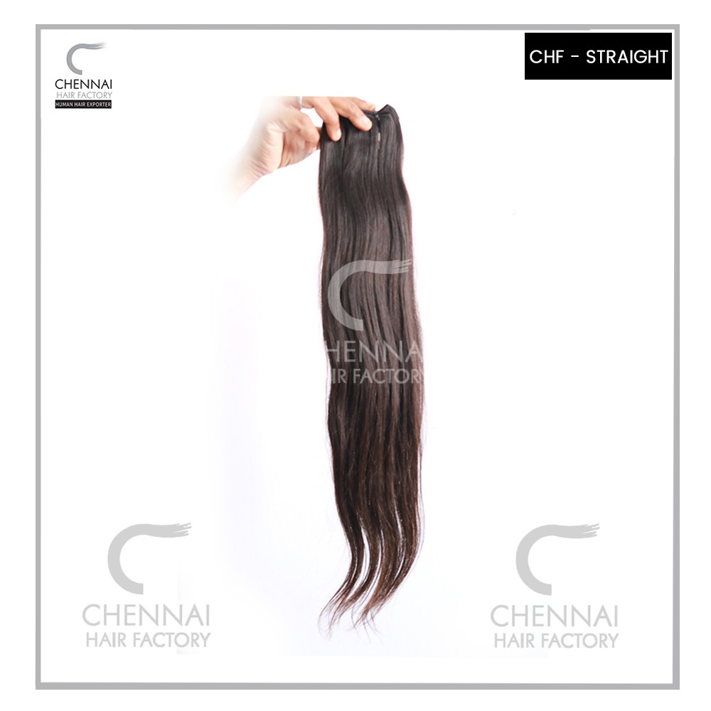 Raw Indian Temple Straight Hair Extensions ( Chf ) - Color: Natural Black And Natural Brown