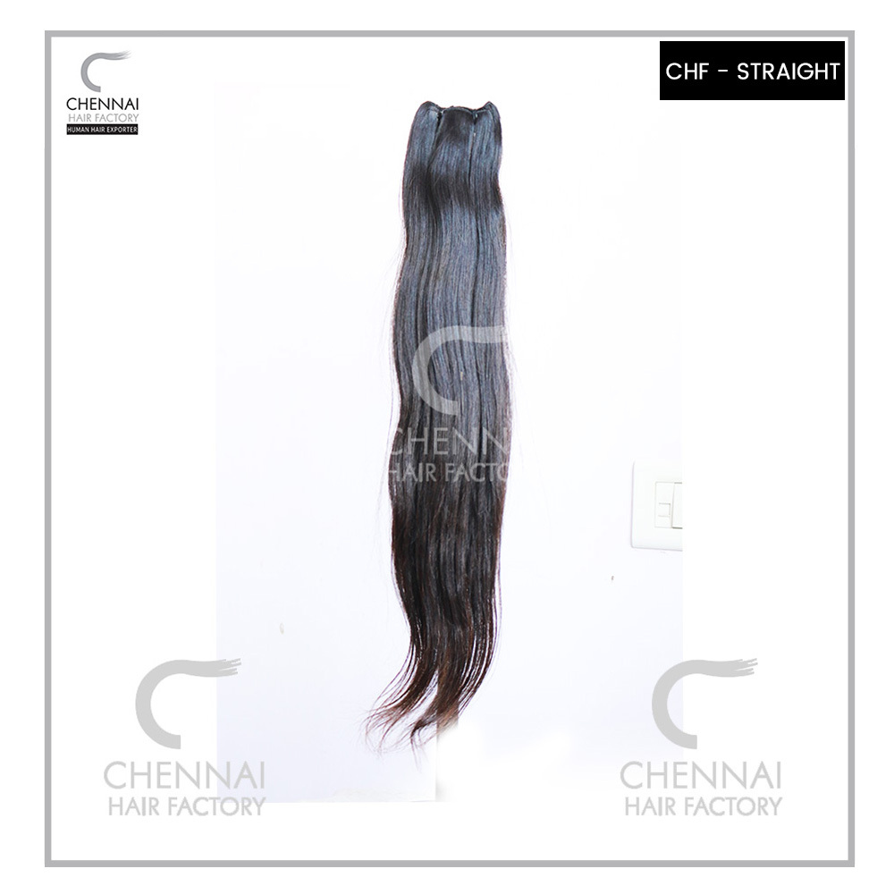 Raw Indian Temple Straight Hair Extensions ( Chf ) - Color: Natural Black And Natural Brown
