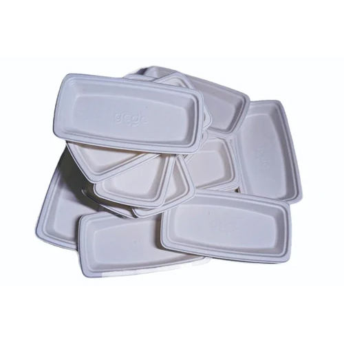 Rectangle Biodegradable Sugarcane Bagasse Plate - Soft, Customized Size , Microwave-safe & Freezer-safe, Non-toxic & Food-safe