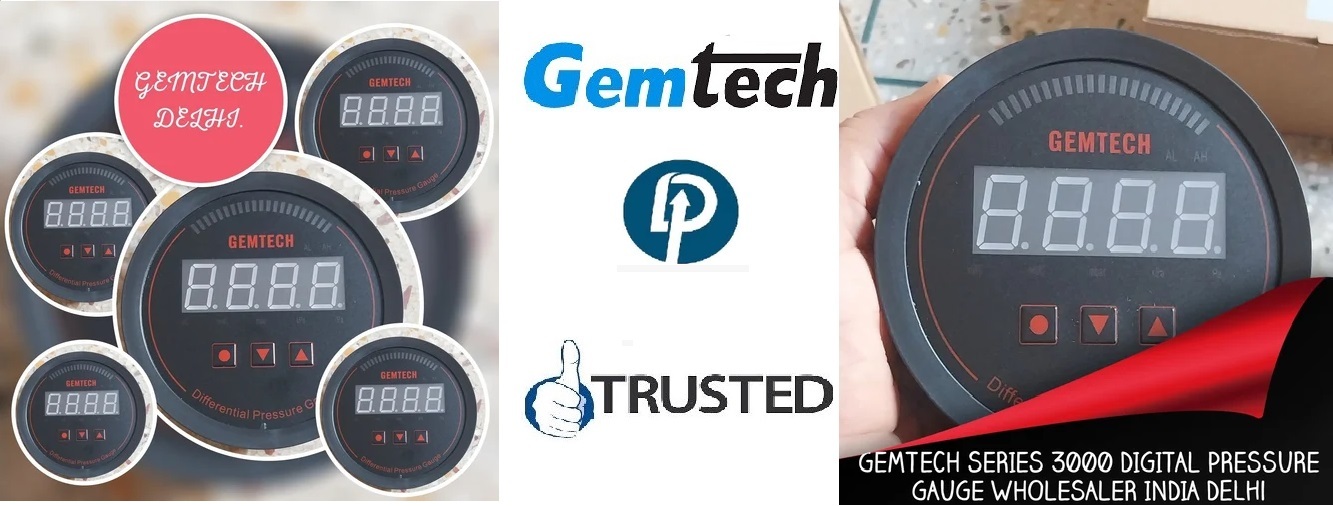 Gemtech Series 3000 Digital Pressure Gauge - Abs Engineering Plastic, 100mm Diameter, Black Display | Â±1%fs Accuracy, Differential Range 30-0-30 Pascal, Ideal For Various Industries
