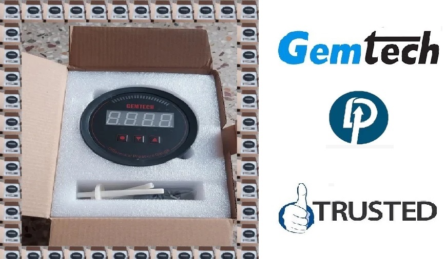 Gemtech Series 3000 Digital Pressure Gauge - Abs Engineering Plastic, 100mm Diameter, Black Display | Â±1%fs Accuracy, Differential Range 30-0-30 Pascal, Ideal For Various Industries
