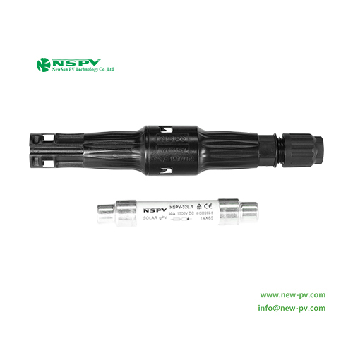 Black Nspv 4f1-15 Solar Fuse Connector 1500vdc Tuv Certified Male Cable End For Overcurrent Protection