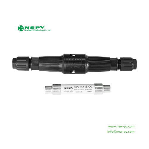 Black Nspv 4f2-15 Tuv Certified Detachable Solar Fuse Connector 1500vdc For Solar Y Connector Mc4 Inline Fuse