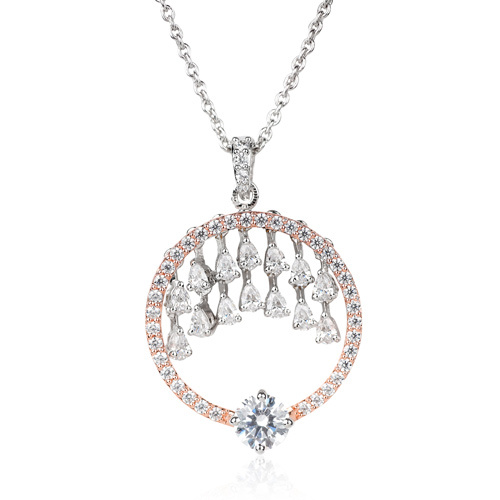 Natural Diamond Radiant Serenity Pendant Set