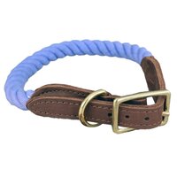 Rope Dog Collar with Leather Handle
