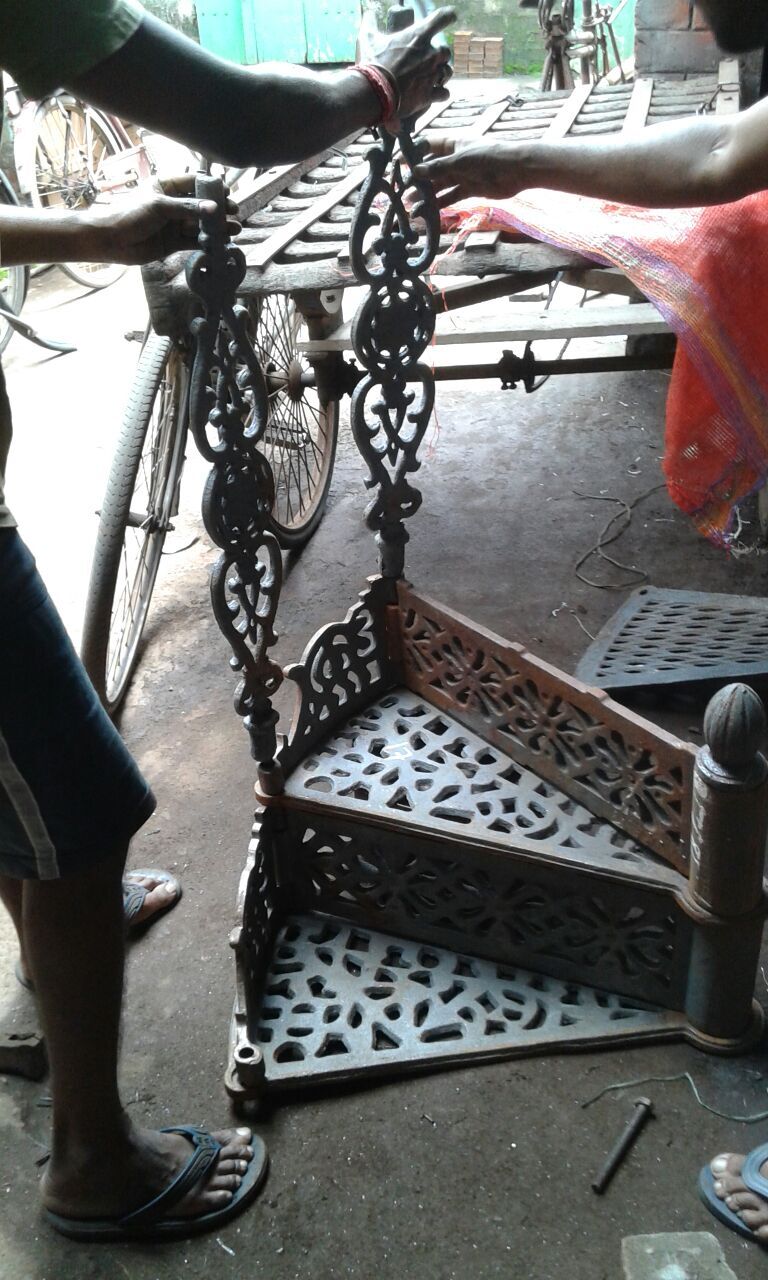 Cast Iron Spiral Stair - Color: Black