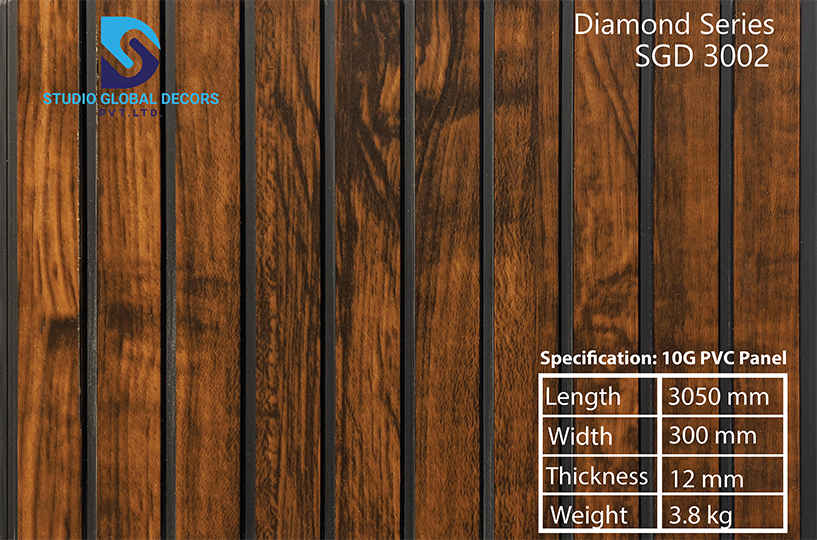Laminated 10 Groove Pvc Fluted Wall Panel - Color: More Than 50 Designs Available