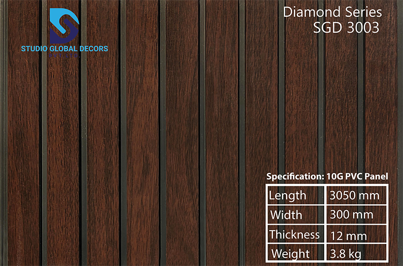 Laminated 10 Groove Pvc Fluted Wall Panel - Color: More Than 50 Designs Available