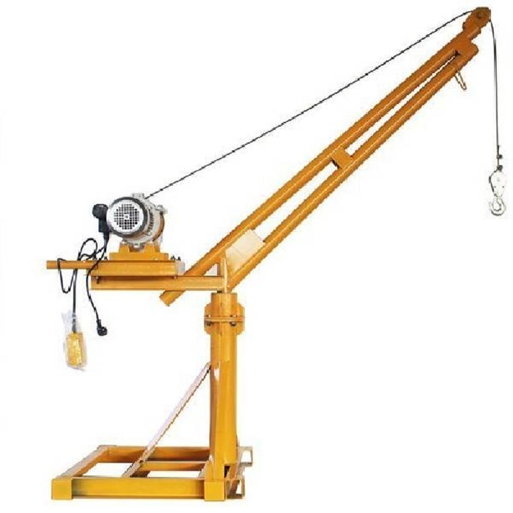 Mini Crane - 500 Kg Safe Working Load, 60 M Lifting Length | Yellow Tower Mounted, Ideal For Industrial Lifting Applications