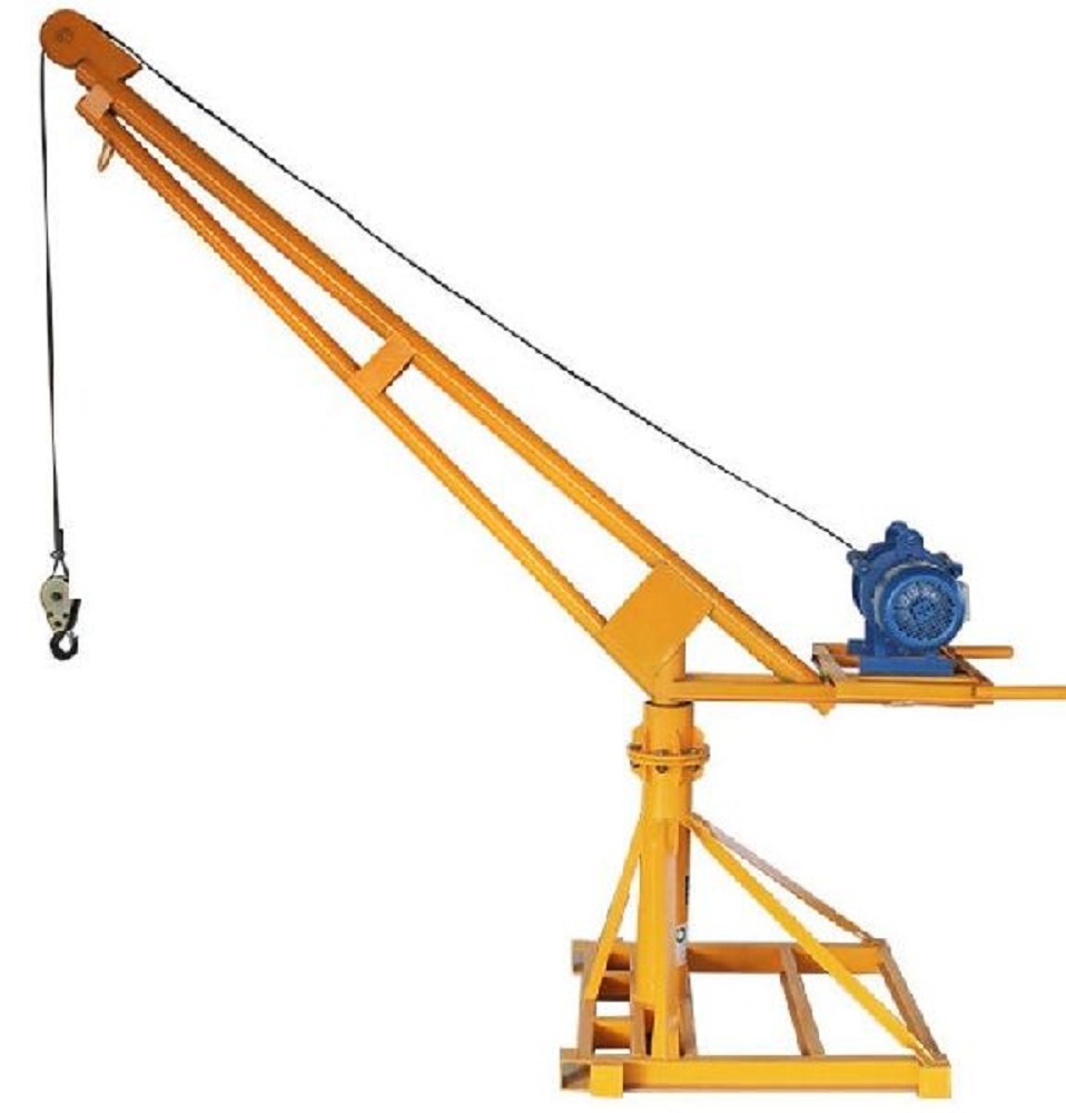 Mini Crane - 500 Kg Safe Working Load, 60 M Lifting Length | Yellow Tower Mounted, Ideal For Industrial Lifting Applications