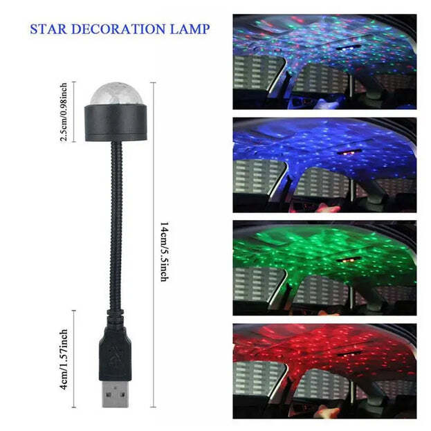 Usb Star Night Light Projector And Mini Disco Ball Light (7397)