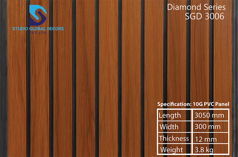Laminated 10 Groove Pvc Louvers Panel - Color: More Than 50 Designs Available