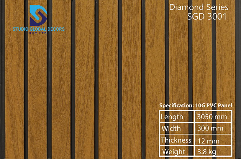 Laminated 10 Groove Pvc Louvers Panel - Color: More Than 50 Designs Available
