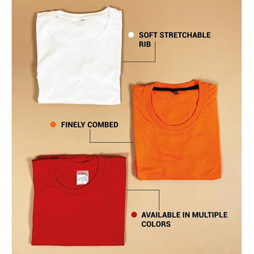 Mens Plain Cotton T-Shirt - Cotton, Adult Size, Multicolor , Short Sleeve Design with Casual Fit