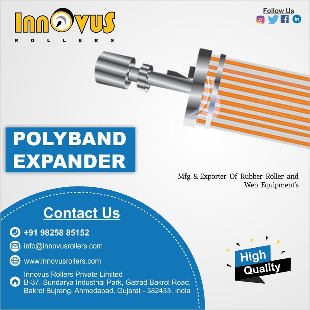 Polyband Expander - Aluminium, Customized Size, 100mm Diameter , Eco-friendly Rubber Roller For Delicate Material Wrinkle Removal