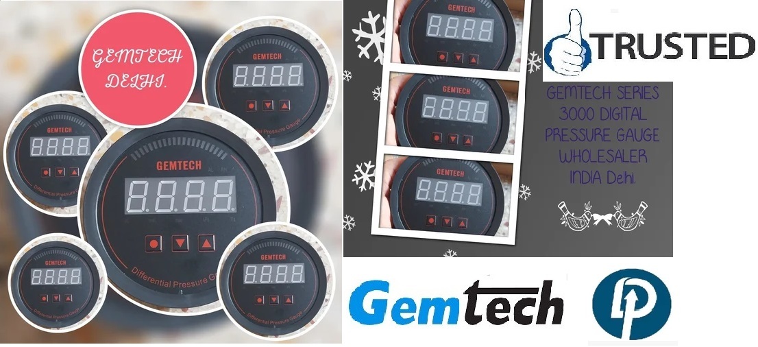 Gemtech Series 3000 Digital Pressure Gauge Range 0 To 10000 Pascal - Accuracy: A 1%fs
