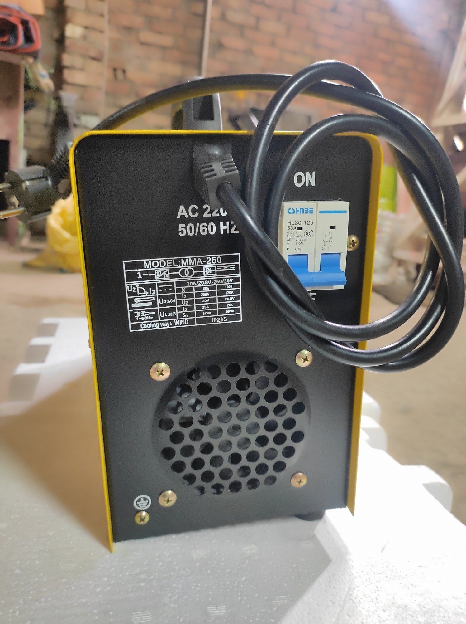 Welding Machine Mma-250 - Color: Yellow
