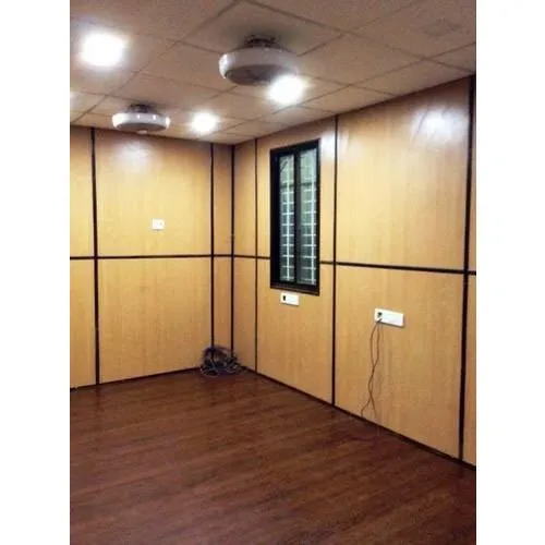 Industrial GI Portable Site Office Cabin - Steel Door, Steel Roof | Cream Color, Versatile Outdoor Office Solution