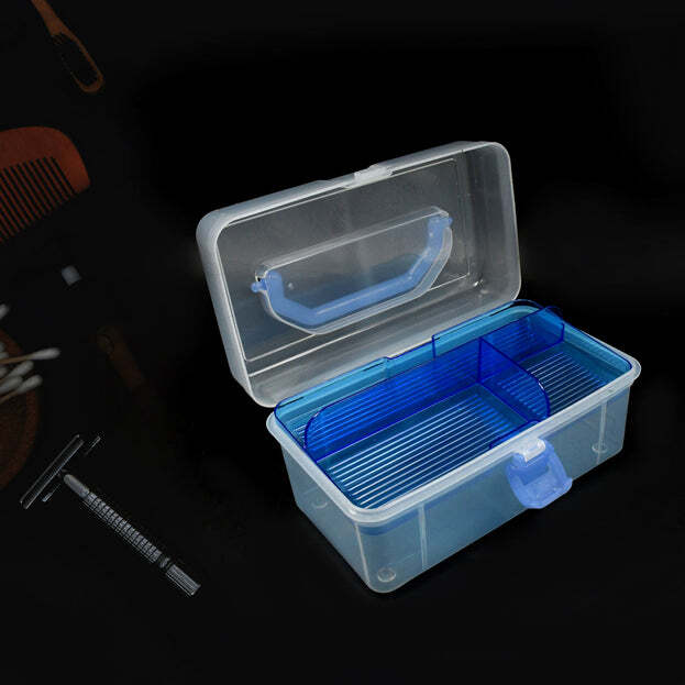 Plastic Art Storage Box Painting Supplies Multipurpose Case Meidum Size With Handle For Artists Students (4150)