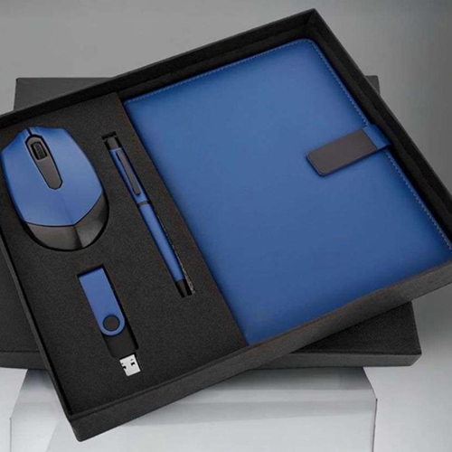 Black-Blue Mouse And Pendrive Tech Team Gift Set
