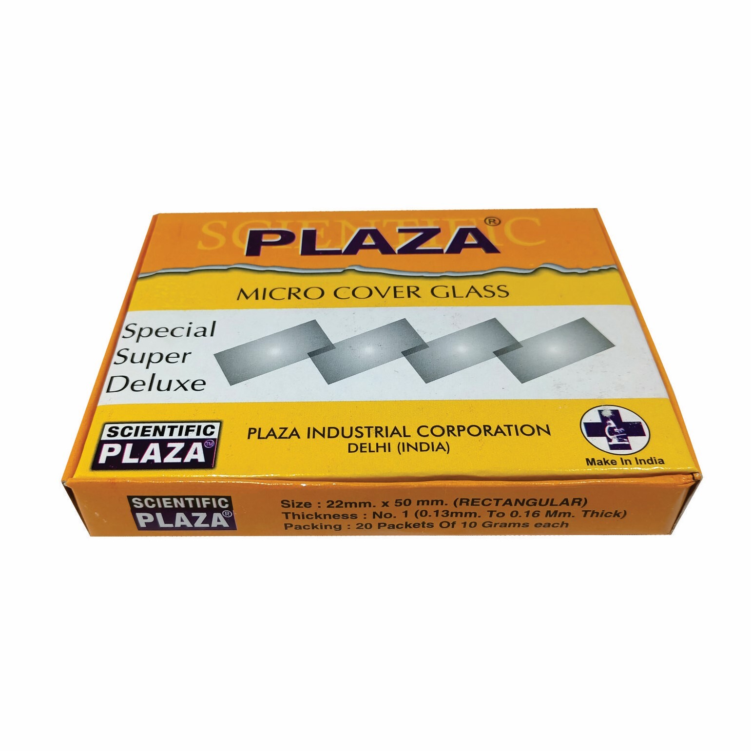 Plaza English Glass 22mmx50mm Coverslips - Glass Material, Sizes: 22x30, 22x40, 22x50mm, Multicolored , Rectangular Shape For Microscope Applications