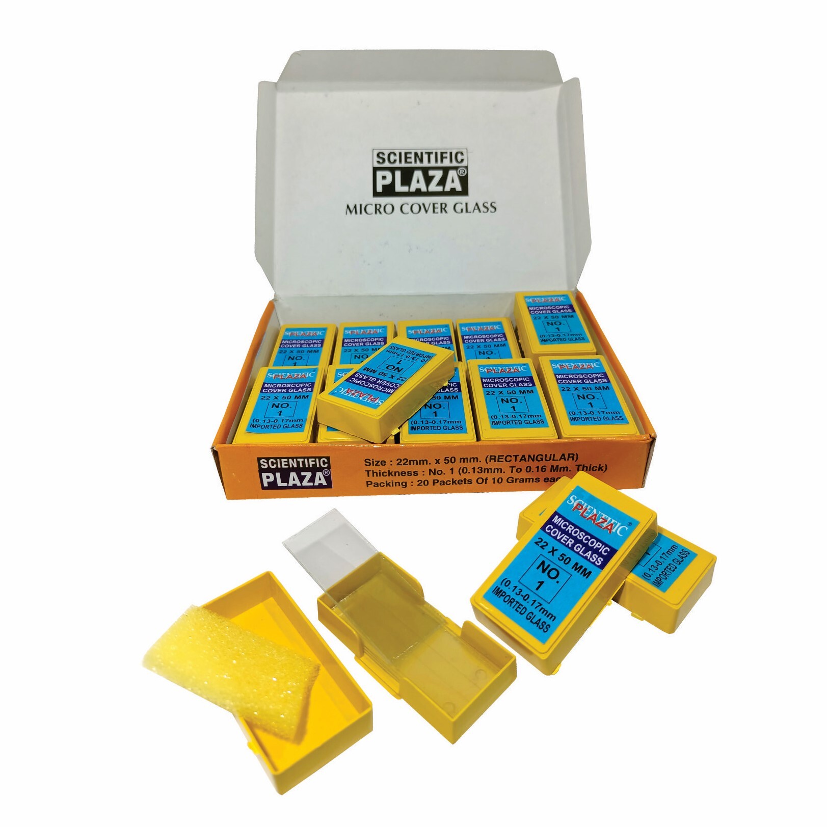 Plaza English Glass 22mmx50mm Coverslips - Glass Material, Sizes: 22x30, 22x40, 22x50mm, Multicolored , Rectangular Shape For Microscope Applications
