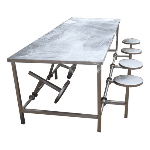 8 Seater Stainless Steel Canteen Table - Modern Design, Easy to Clean and Install, Durable and Lightweight Features