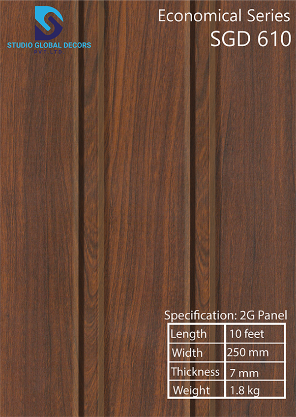 Economical Pvc Wall Panel - 10 Feet X 250 Mm | High Quality, Waterproof, Fire Retardant, 50+ Designs Available
