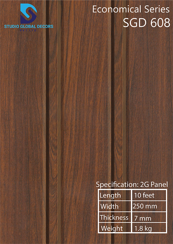 Economical Pvc Wall Panel - 10 Feet X 250 Mm | High Quality, Waterproof, Fire Retardant, 50+ Designs Available