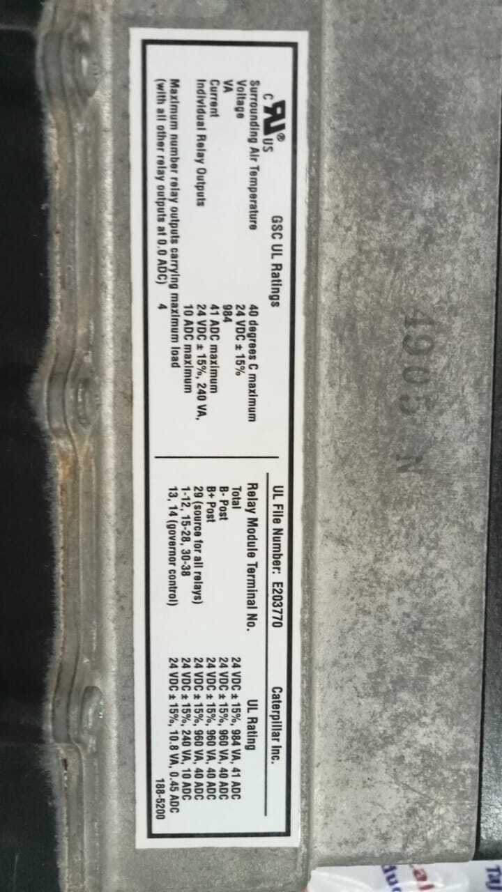 Caterpillar E203770 Control Panel