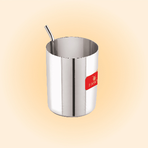 Fawn Straw Stainless Steel Glass - Color: Silver
