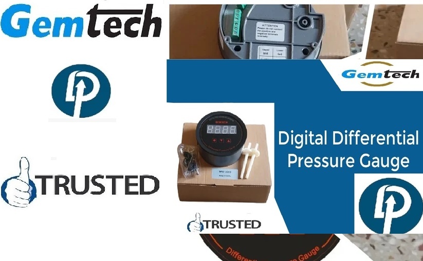 Gemtech Series 3000 Digital Pressure Gauge Range 0 To 5000 Pascal - Accuracy: A 1%fs