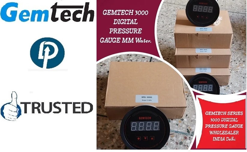 Gemtech Series 3000 Digital Pressure Gauge Range 0 To 5000 Pascal - Accuracy: A 1%fs