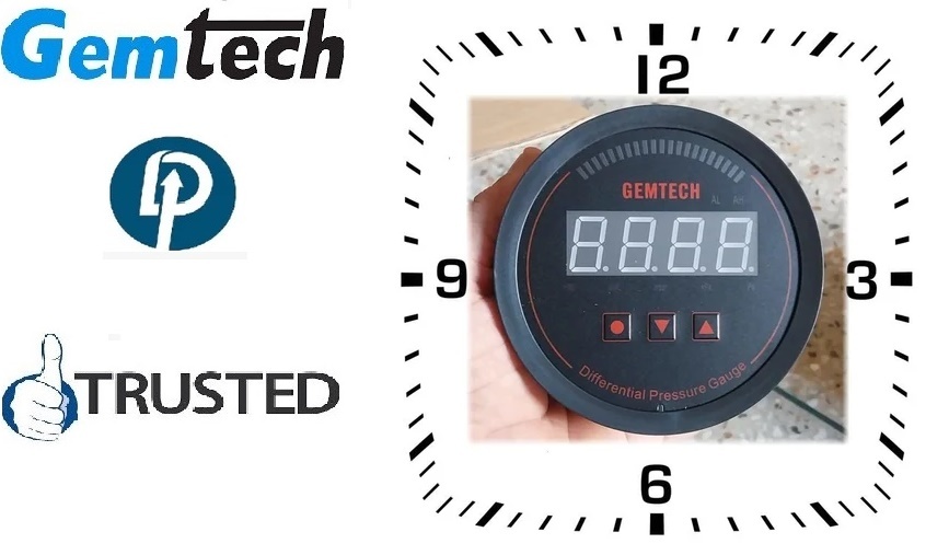Gemtech Series 3000 Digital Pressure Gauge Range 0 To 5000 Pascal - Accuracy: A 1%fs